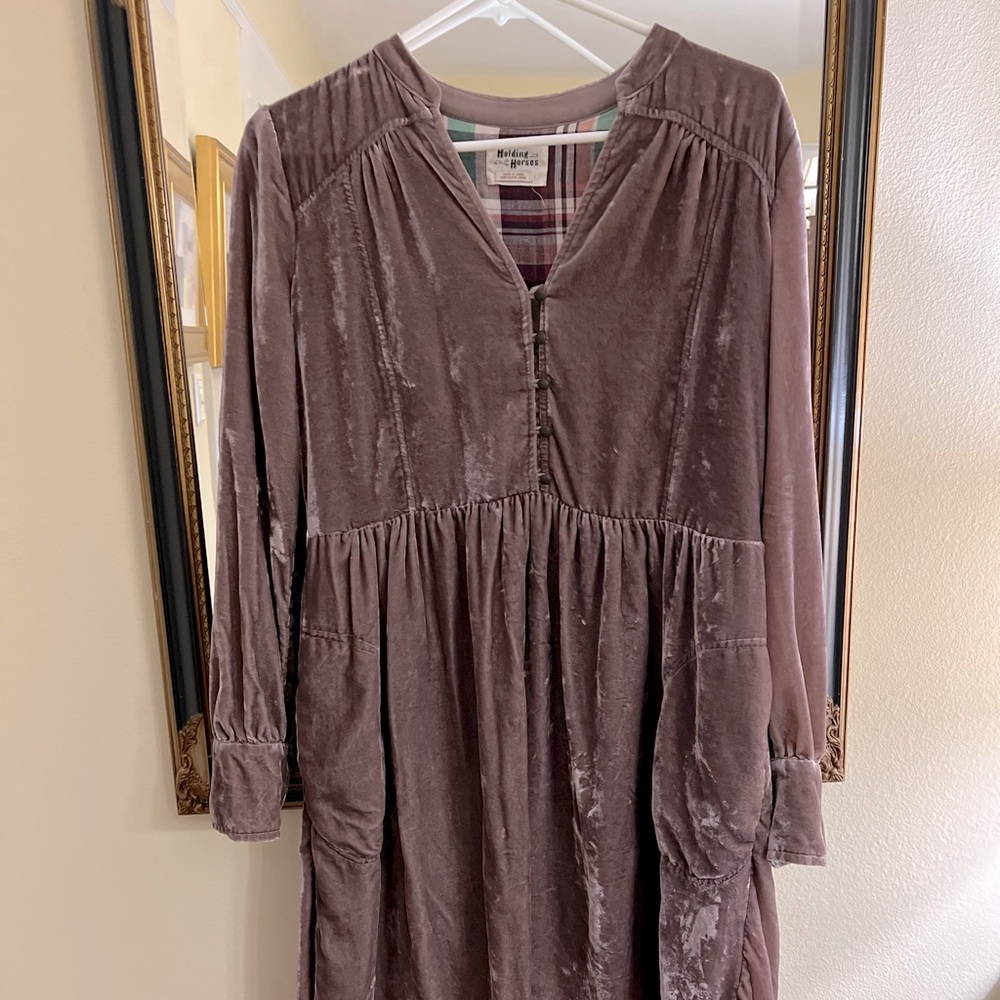 Holding Horses dusty mauve velvet dress